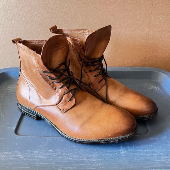ALDO brand half-boots leather shoes XENOS Brown US Size 9 Made in Portugal - Picture 1 of 14
